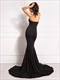 Strapless Maternity Maxi Dress With Front Slit - Black
