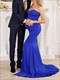 Strapless Maternity Maxi Dress With Front Slit - Black
