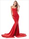 Strapless Maternity Maxi Dress With Front Slit - Black