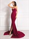 Strapless Maternity Maxi Dress With Front Slit - Black