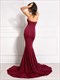 Strapless Maternity Maxi Dress With Front Slit - Black