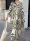 Long Dresses Women Spring Summer Long Sleeve Pleated Dress Ladies Fashion Vintage Boho Beach Maxi Dresses Vestidos Print Casual