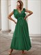 Fashion Elegant Women Dress Sleeveless V Neck Long Summer Dress Pleat Party Dress Female Chiffon Maxi Green Dress With Belt