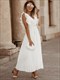 Fashion Elegant Women Dress Sleeveless V Neck Long Summer Dress Pleat Party Dress Female Chiffon Maxi Green Dress With Belt