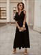 Fashion Elegant Women Dress Sleeveless V Neck Long Summer Dress Pleat Party Dress Female Chiffon Maxi Green Dress With Belt