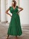 Fashion Elegant Women Dress Sleeveless V Neck Long Summer Dress Pleat Party Dress Female Chiffon Maxi Green Dress With Belt