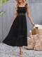 Summer Boho Long Dress Women Elegant Beach Sundress Sleeveless Backless Hollow Out Lace Dresses Ladies Party Evening Dress
