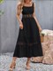 Summer Boho Long Dress Women Elegant Beach Sundress Sleeveless Backless Hollow Out Lace Dresses Ladies Party Evening Dress