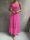 Summer Boho Long Dress Women Elegant Beach Sundress Sleeveless Backless Hollow Out Lace Dresses Ladies Party Evening Dress