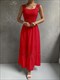 Summer Boho Long Dress Women Elegant Beach Sundress Sleeveless Backless Hollow Out Lace Dresses Ladies Party Evening Dress