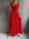 Summer Boho Long Dress Women Elegant Beach Sundress Sleeveless Backless Hollow Out Lace Dresses Ladies Party Evening Dress