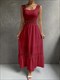Summer Boho Long Dress Women Elegant Beach Sundress Sleeveless Backless Hollow Out Lace Dresses Ladies Party Evening Dress