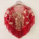 Spring Summer Women'S Sequins With Shawl Mesh Cloak Versatile Sunscreen Fashion Chinese Phoenix Tassel Sequin Lace Girl Red