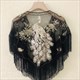 Spring Summer Women'S Sequins With Shawl Mesh Cloak Versatile Sunscreen Fashion Chinese Phoenix Tassel Sequin Lace Girl Red