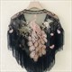 Spring Summer Women'S Sequins With Shawl Mesh Cloak Versatile Sunscreen Fashion Chinese Phoenix Tassel Sequin Lace Girl Red