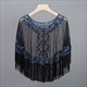 Women's Net Yarn Tassel Hem Shawl Latin Dancing Belly Dance Sequin Cape