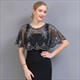 Vintage Beaded Mesh Cloak Capelet Scarf Shawl
