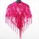 Triangle Shape Shawl Hip Dance Wrap Sequin Fringed Evening Cape Scarf Gold Bridal Shiny Shrug