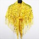 Triangle Shape Shawl Hip Dance Wrap Sequin Fringed Evening Cape Scarf Gold Bridal Shiny Shrug
