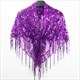 Triangle Shape Shawl Hip Dance Wrap Sequin Fringed Evening Cape Scarf Gold Bridal Shiny Shrug