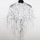Triangle Shape Shawl Hip Dance Wrap Sequin Fringed Evening Cape Scarf Gold Bridal Shiny Shrug