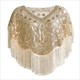 Vintage Bolero Flapper Evening Wrap With Beaded Sequin