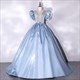 Evening Dress Luxurious Floor-Length Ruffles Half Sleeves Pleat Ball Gown New Party Formal Dresses Boat Neck Simple Woman B438