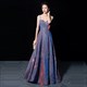 Sleeveless Evening Gown Square Collar Glitter Sling Floor-Length Lace Dress