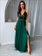 Mesh Sequins V-Neck Backless Bodycon Maxi Dress