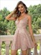 Solid V-Neck Mini Sequins Dress Black Elegant Cocktail Party Dress Clubwear Sparkling Dress Summer Mini Bodycon Vestido