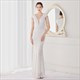 Deep V Neck Sequin Beaded Maxi Evening Dress