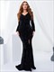 Floor-Length Mermaid Party Dress With Long Sleeves And Sequins