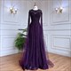 Serene Beaded Evening Dresses Gowns Elegant Mermaid Wedding Party La7926 Cape Sleeves Lace For Women Hill Arabic Purple