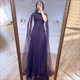 Serene Beaded Evening Dresses Gowns Elegant Mermaid Wedding Party La7926 Cape Sleeves Lace For Women Hill Arabic Purple