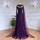 Serene Beaded Evening Dresses Gowns Elegant Mermaid Wedding Party La7926 Cape Sleeves Lace For Women Hill Arabic Purple