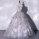 Strapless Quinceanera Dress Puffdresses For Prom Embroidered Small Flowers Vestido Grenew De Debutante Plus Size Light