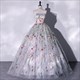 Strapless Quinceanera Dress Puffdresses For Prom Embroidered Small Flowers Vestido Grenew De Debutante Plus Size Light