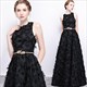 Elegant Black Halter Prom Dress With Feathers Floor-Length Sleeveless Gown