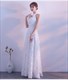 Burgundy Lace Feather Floor-Length Evening Gown