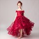 Girl Dresses Formal Prom Flower Girls Dresses Chikdren Tutu For Very Elegant Party Princess Christmas Off Shoulder High-Low Kids