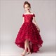 Girl Dresses Formal Prom Flower Girls Dresses Chikdren Tutu For Very Elegant Party Princess Christmas Off Shoulder High-Low Kids