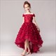 Girl Dresses Formal Prom Flower Girls Dresses Chikdren Tutu For Very Elegant Party Princess Christmas Off Shoulder High-Low Kids