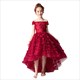 Girl Dresses Formal Prom Flower Girls Dresses Chikdren Tutu For Very Elegant Party Princess Christmas Off Shoulder High-Low Kids