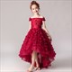 Girl Dresses Formal Prom Flower Girls Dresses Chikdren Tutu For Very Elegant Party Princess Christmas Off Shoulder High-Low Kids