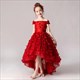 Girl Dresses Formal Prom Flower Girls Dresses Chikdren Tutu For Very Elegant Party Princess Christmas Off Shoulder High-Low Kids