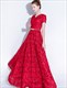 Elegant Pink Lace Floor-Length Formal Dress With Belt