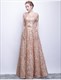 Elegant Pink Lace Floor-Length Formal Dress With Belt