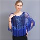 Women's Net Yarn Tassel Hem Shawl Latin Dancing Belly Dance Sequin Cape