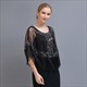 Women's Net Yarn Tassel Hem Shawl Latin Dancing Belly Dance Sequin Cape