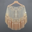 Women's Net Yarn Tassel Hem Shawl Latin Dancing Belly Dance Sequin Cape